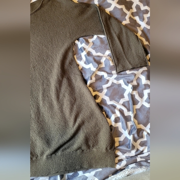 Anthropologie Sparrow Olive Green 3/4 Sleeve Light Knit Top Sz Small - Picture 6 of 10